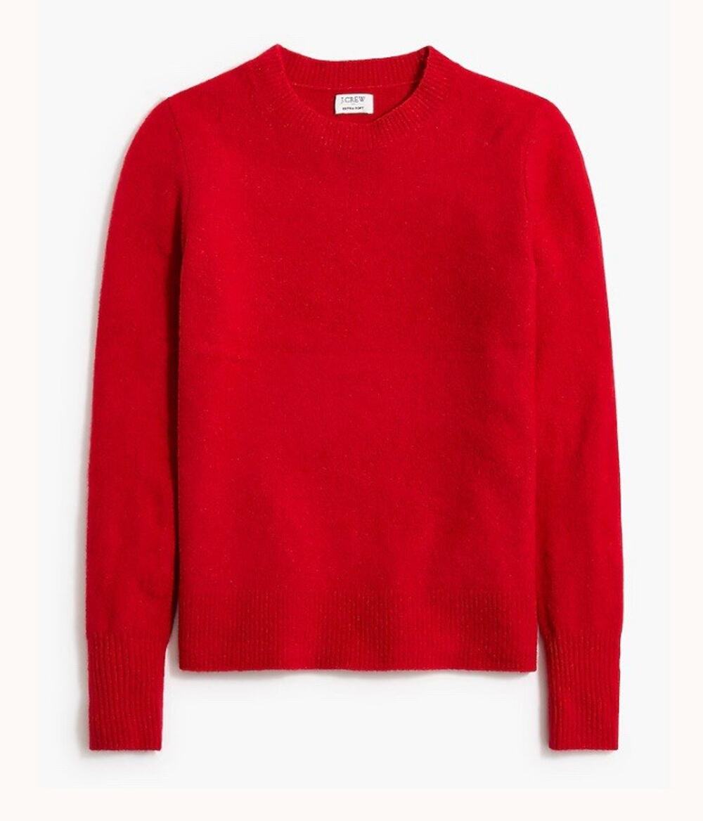 J.Crew Crewneck sweater in extra-soft yarn Red Sweater M A001069